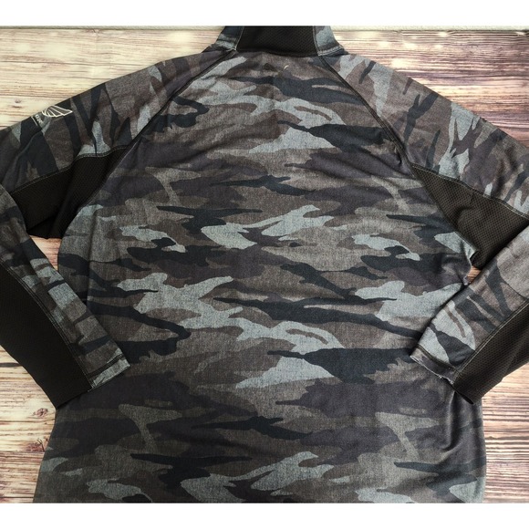 Puma Volition America Shirt Mens XL‎ Camo Golf  1/4 Zip Gray Blue Stretch Logo - Picture 6 of 9